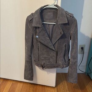 Blank NYC Gray Suede Moto Jacket